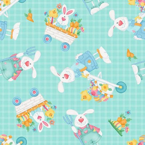 Down on the Bunny Farm Collection By Shelly Comiskey from Henry Glass Fabrics - Bunny Fabric - 100% Cotton Fabric