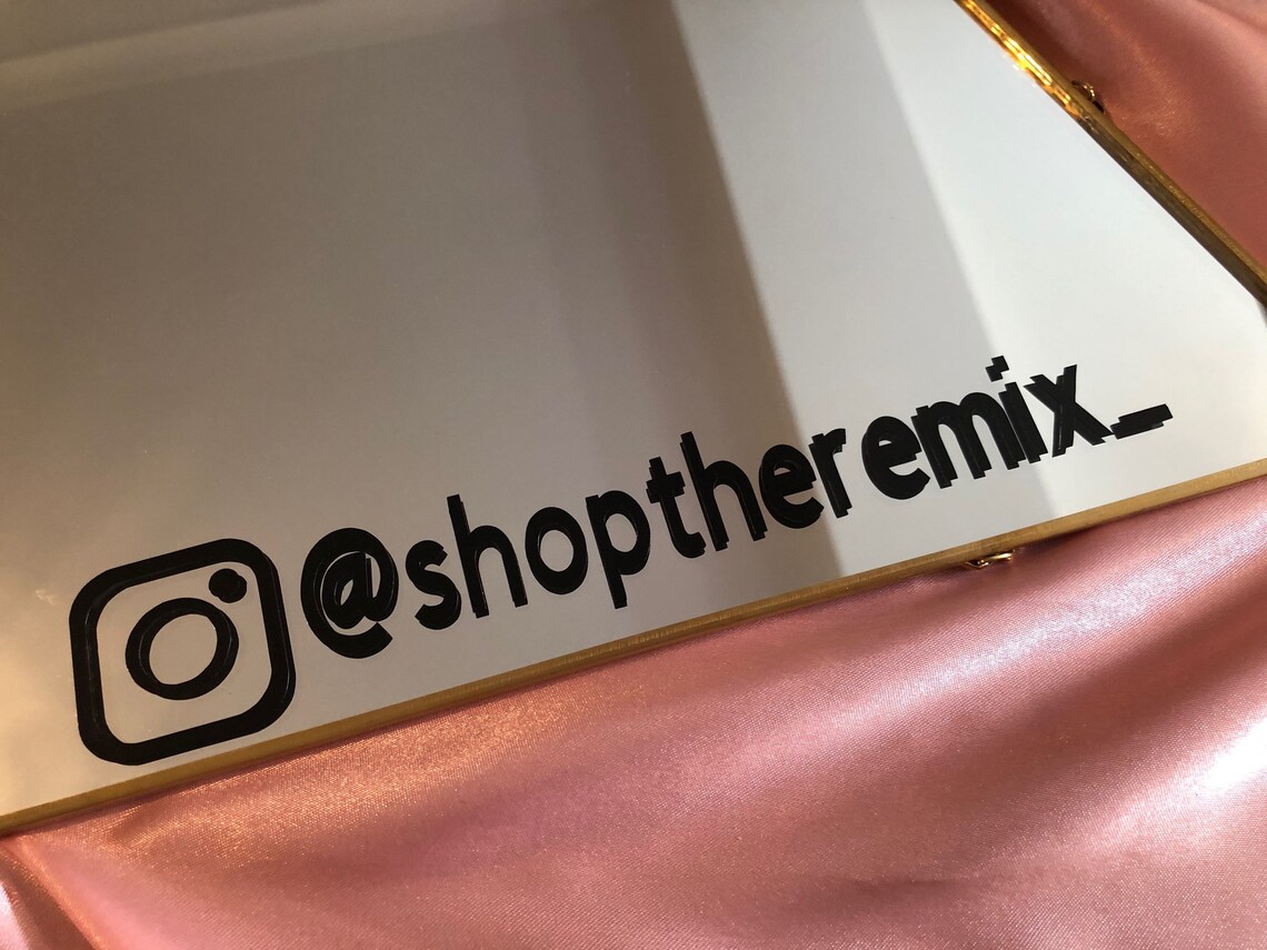 Instagram Handle Mirror Decal Vinyl Decal Available In Etsy