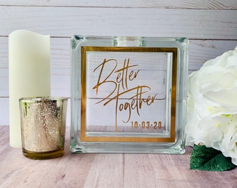 Sand Ceremony Set for Wedding, Brushed Gold Modern Better Together Unity Candle Alternative, Wedding Decor Sand Unity Set - Brushed Gold