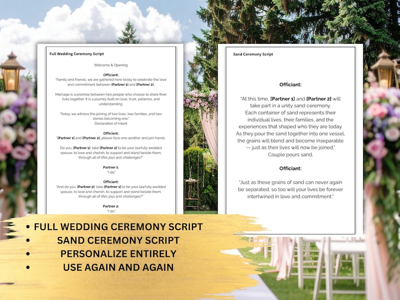 Wedding Ceremony Script Bundle | Officiant Wedding Script | Sand ...