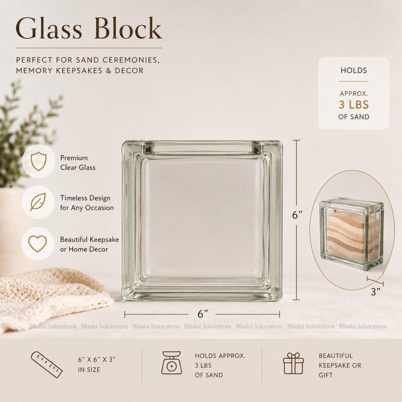 Personalized Sand Ceremony Set, Better Together Glass Block, Wedding Unity Alternative image 6