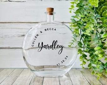 Glass Bottle for Wedding / Glass Pouring Bottle for Sand Ceremony Unity / Glass Bottle with Cork / Font C