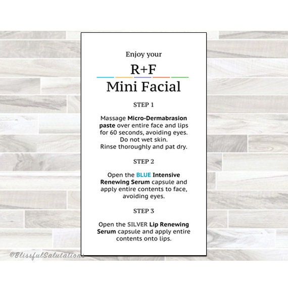 Rodan And Fields Mini Facial Cards Randf Business Cards Etsy