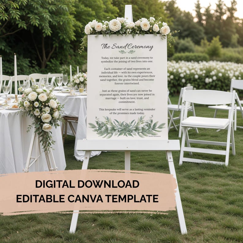 Sand Ceremony Script Printable Set, Wedding Unity Ceremony Reading ...