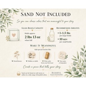 Personalized Sand Ceremony Set, Better Together Glass Block, Wedding Unity Alternative image 8