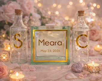 Modern Sand Ceremony Set | Personalized Unity Sand Ceremony Vase | Contemporary Wedding Ceremony Ritual | Romantic Wedding Keepsake