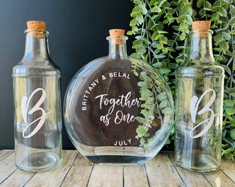 Sand Ceremony Set for Wedding / Unity Ceremony / Anniversary / Vow Renewal / Keepsake Bottles / Gift for Couple / Glass Bottles with Cork