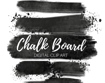 Chalk Board Brush Stroke Clip Art - Paint Splatter Clip Art - Ink Blob Clip Art - Commercial Use