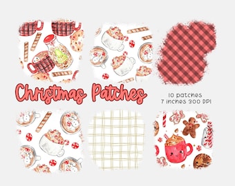 Christmas sublimation patch, christmas png, christmas clipart, hot chocolate clipart digital download hot chocolate png commercial use