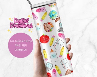 Cute teacher tumbler wrap teacher tumbler png digital download back to school png teacher sublimation design for 20z tumbler