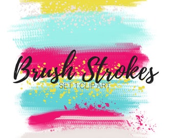 Brush stroke clip art - Paint splatter clip art - Digital brush strokes - Paint clip art - Commercial use