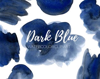Watercolor splash clip art - Watercolor clip art - ink splatter clip art - dark blue clip art -Commercial Use