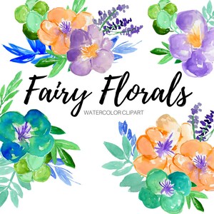 Watercolor florals - Floral clipart - Flower clipart -Commercial Use