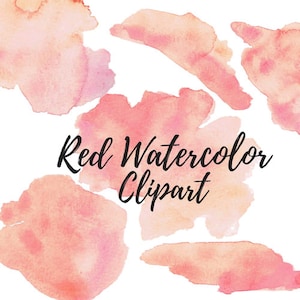 Red Watercolor Clip Art - Paint Splash Clip Art - Watercolor Splash Clip Art - Paint Brush Clip Art - Scrapbook Supplies