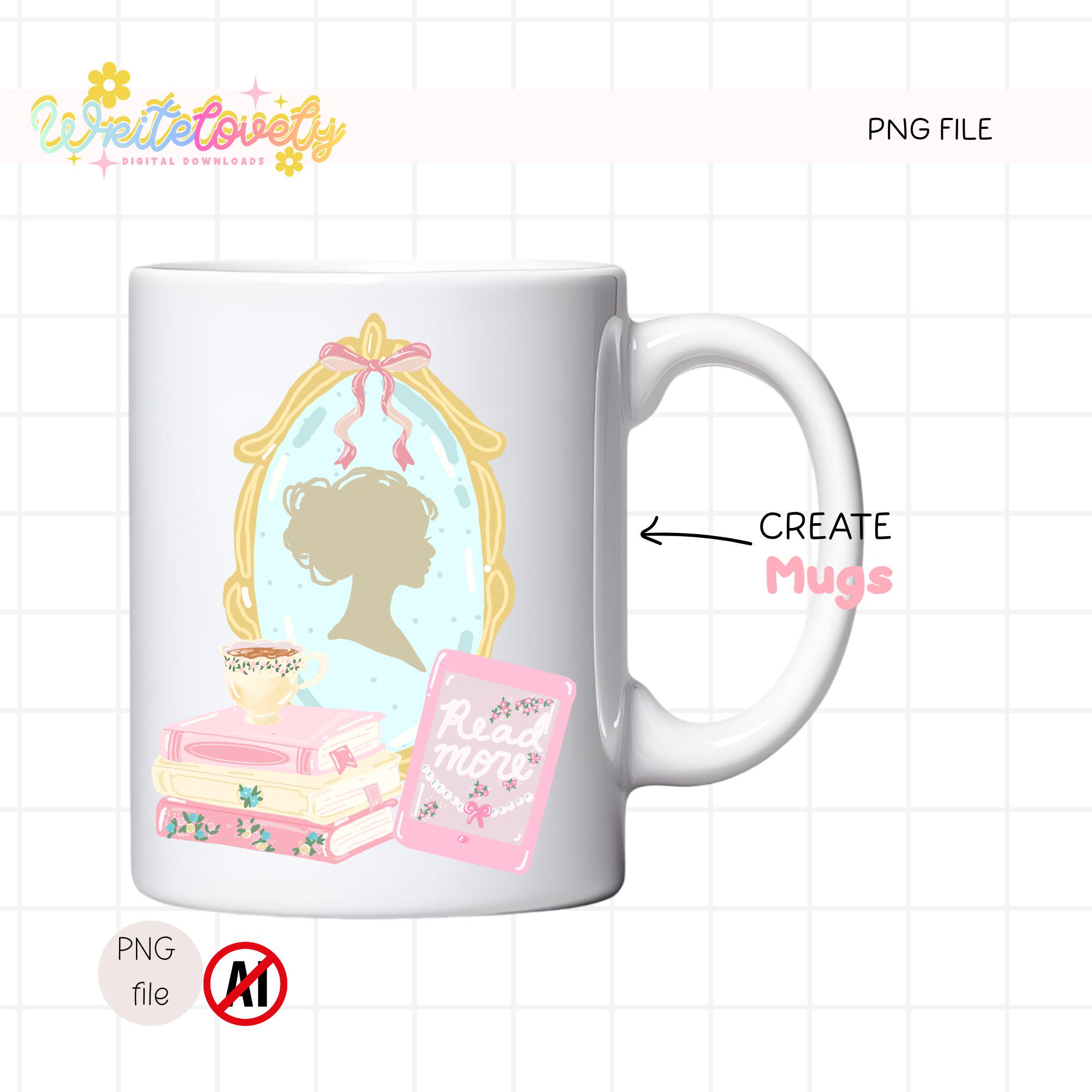 Spring Regency Bookish PNG Design, Coquette Princess Book Sticker ...
