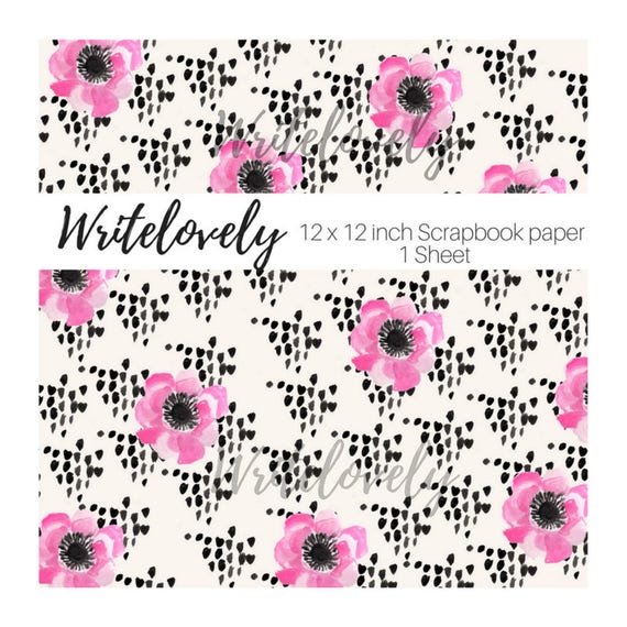 Floral Paper Flower background Scrapbook paper Digital | Etsy