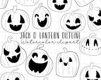 halloween clip art - pumpkin doodle clipart - jack o lantern - fall autumn - commercial use