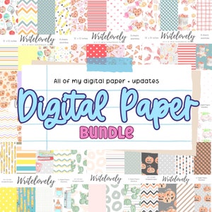Large Digital Paper Bundle, seamless paper, scrapbool paper, discount bundle, commercial use, sublimation design, pattern backgrounds