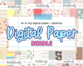 Large Digital Paper Bundle, seamless paper, scrapbool paper, discount bundle, commercial use, sublimation design, pattern backgrounds