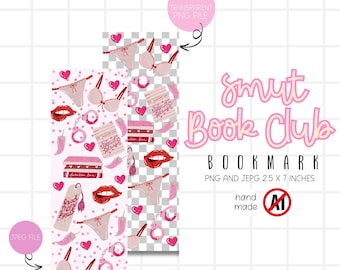 Segnalibro Smut PNG, Lettore Smut Bookish Digital Download, Segnalibro stampabile, Segnalibro Smutty Book Club, Regali per amanti dei libri