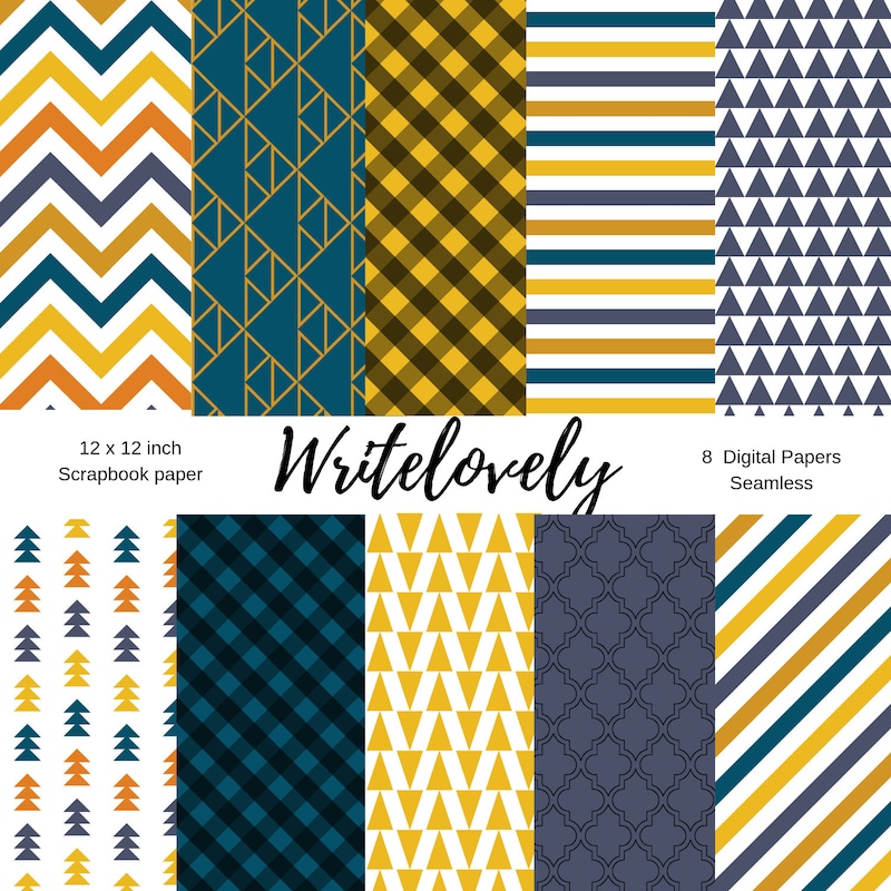 Navy Blue and Yellow - Etsy