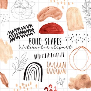 watercolor clipart - abstract clipart - boho - bohemian - png illustration for commercial use