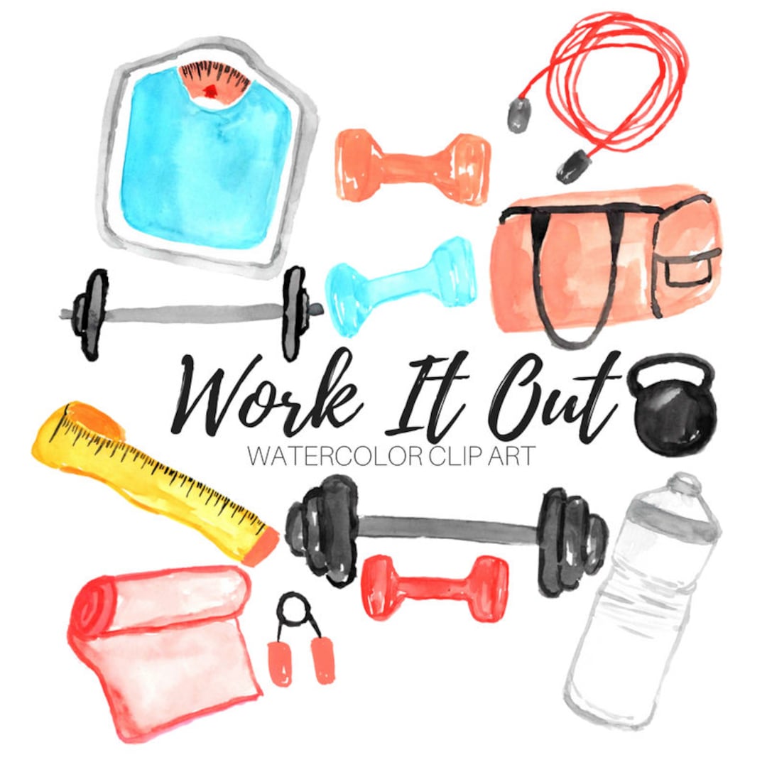 Gym Clip Art Work Out Clip Art Fitness Clip Art Etsy