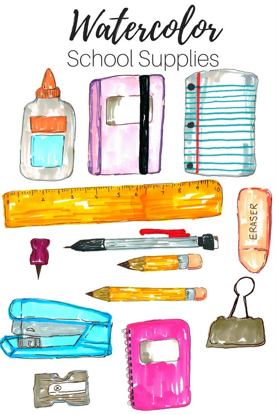 ART SUPPLIES Clipart, Pink Art Supplies, SCHOOL Clipart, Commercial Use,  Back to School, Teachers, Art, Paint, Colors, Brushes, Colors, Oleo 