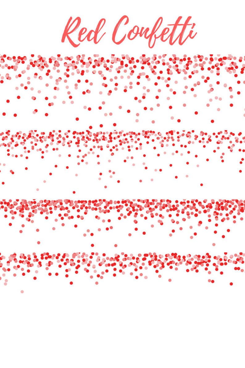 Red Confetti Clip Art confetti Paper Ombre Border Etsy