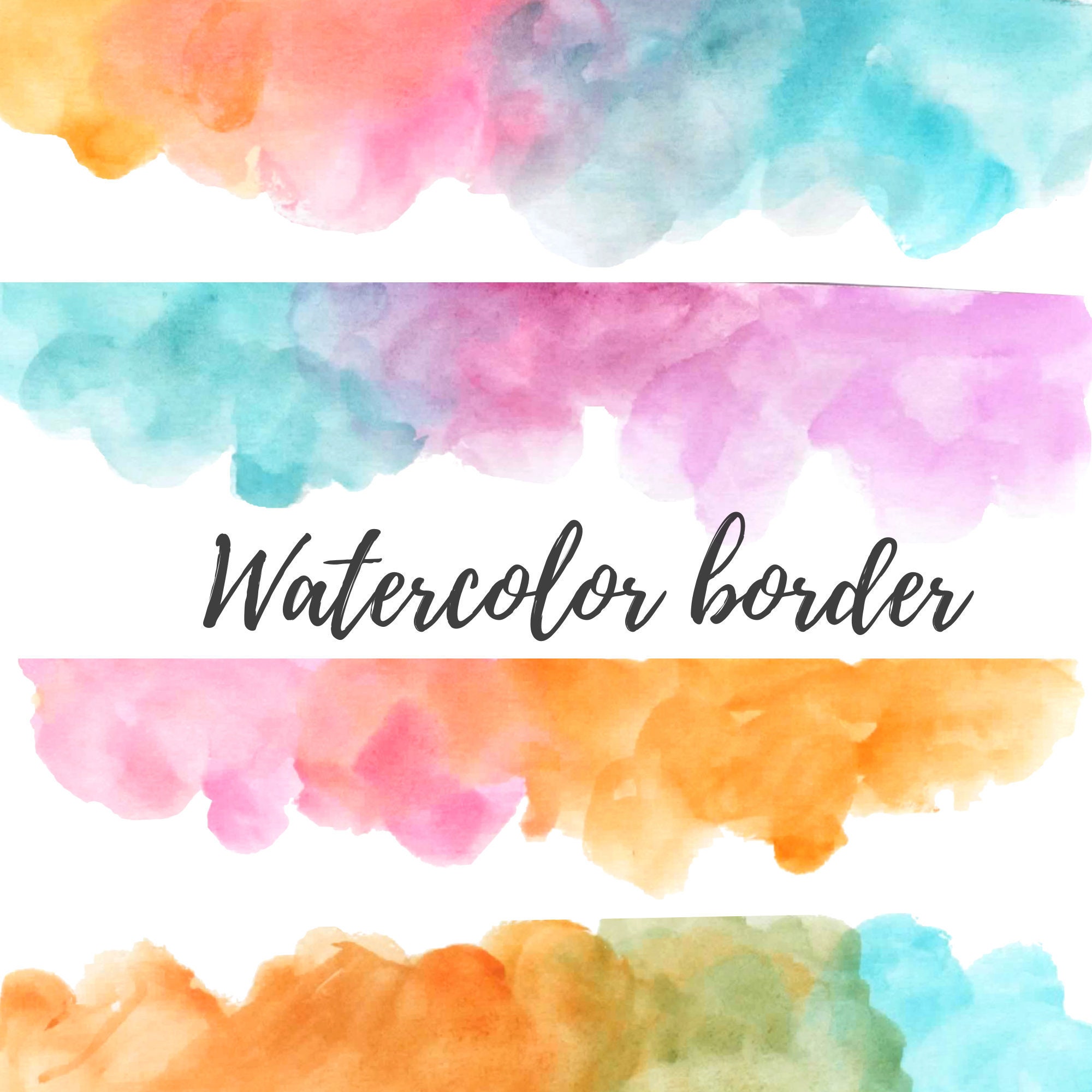 Watercolor Border Clip Art Paint Splatter Divider | Etsy