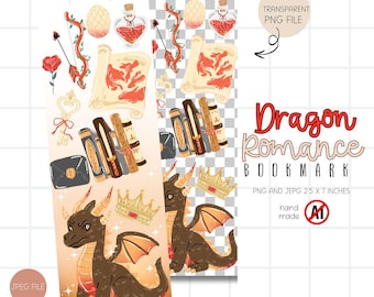 Dragon Bookmark Design Romantasy Bookmark PNG, Fantasy Romance Reader, Booktok  Dragon Romance PNG, Sublimation Bookmark Printable