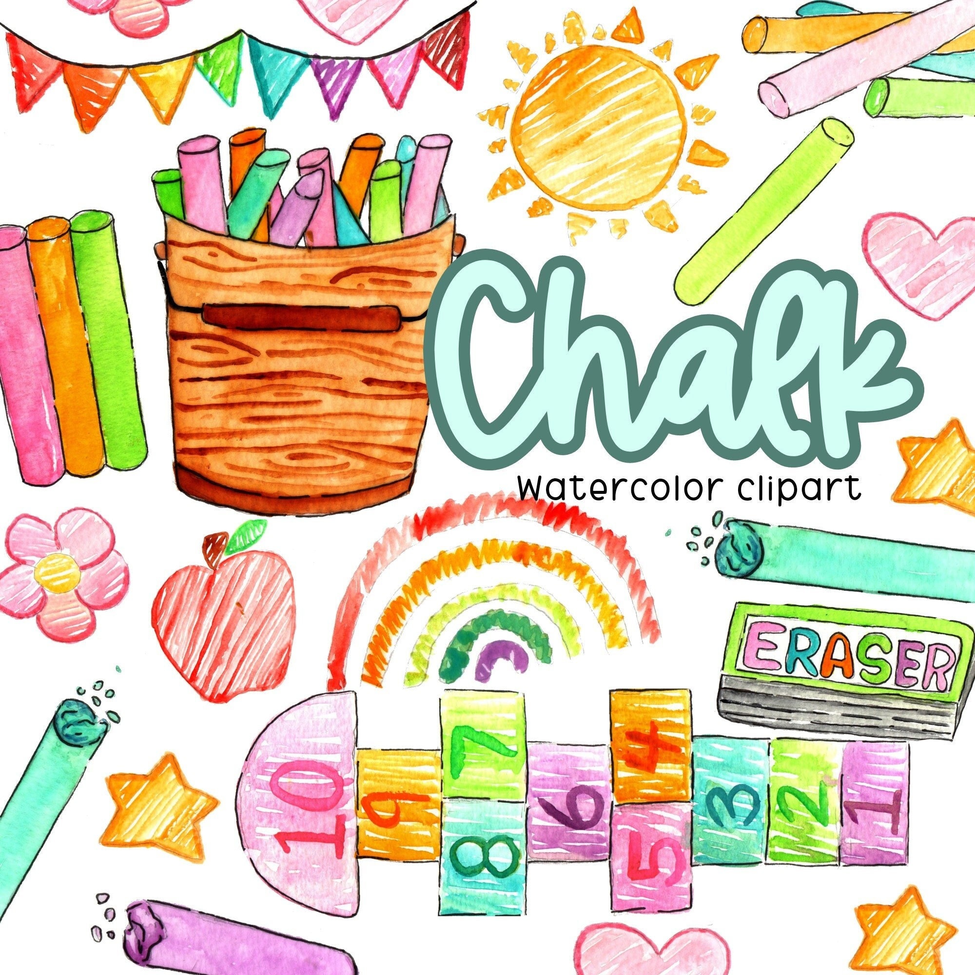 Sidewalk Chalk Drawing Clipart