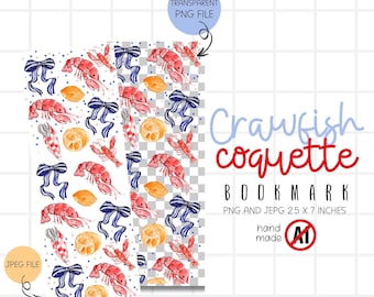 Coastal Coquette Bookmark Design,La Dolce Vita Bookmark, Girly Coastal PNG, Coastal Girly Bookmark Design, Nautical Bookish Design