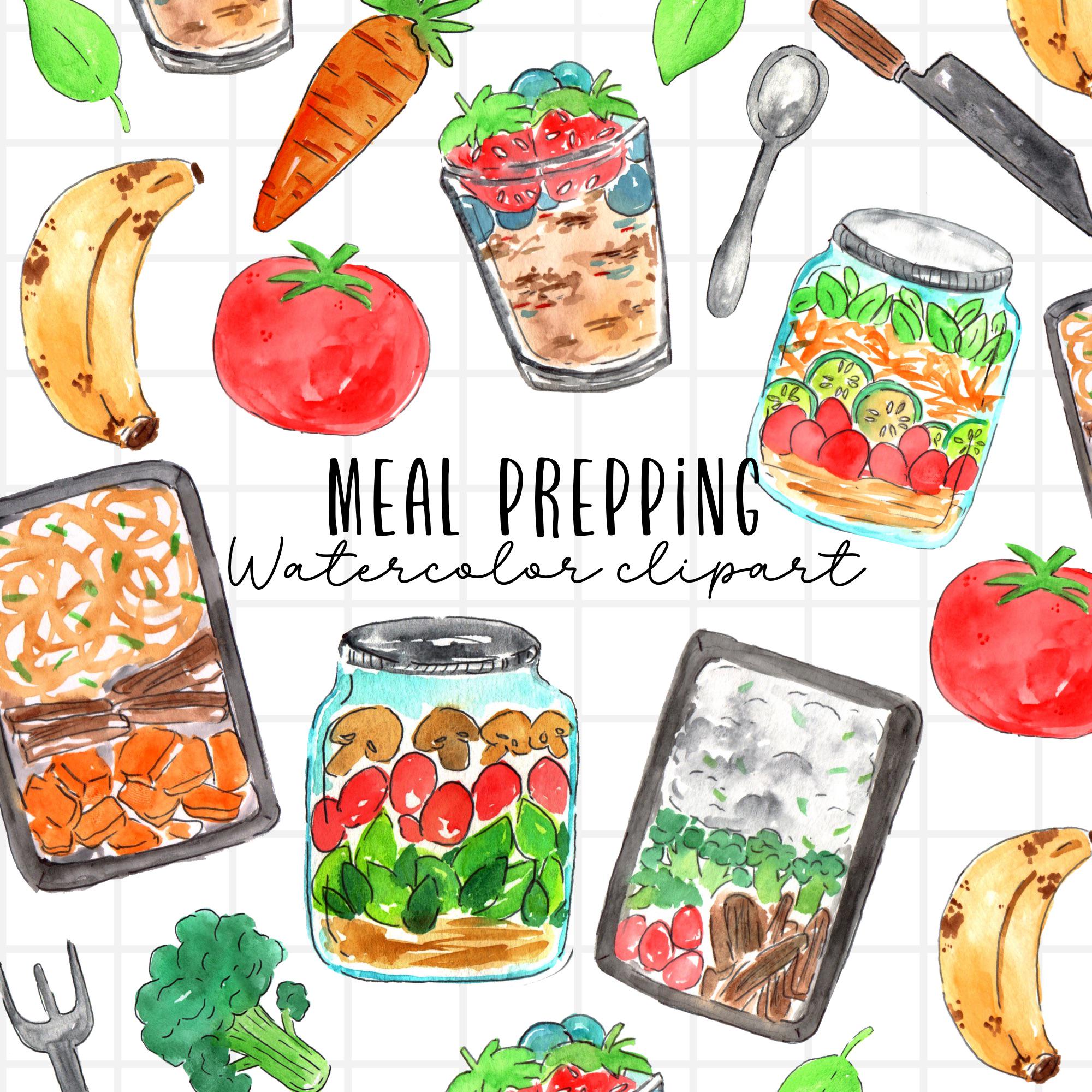 Watercolor Clipart Meal Prep Clip Art Nutrition Graphics Food watercolor-clipart-meal-prep-clip-art-nutrition-graphics-food