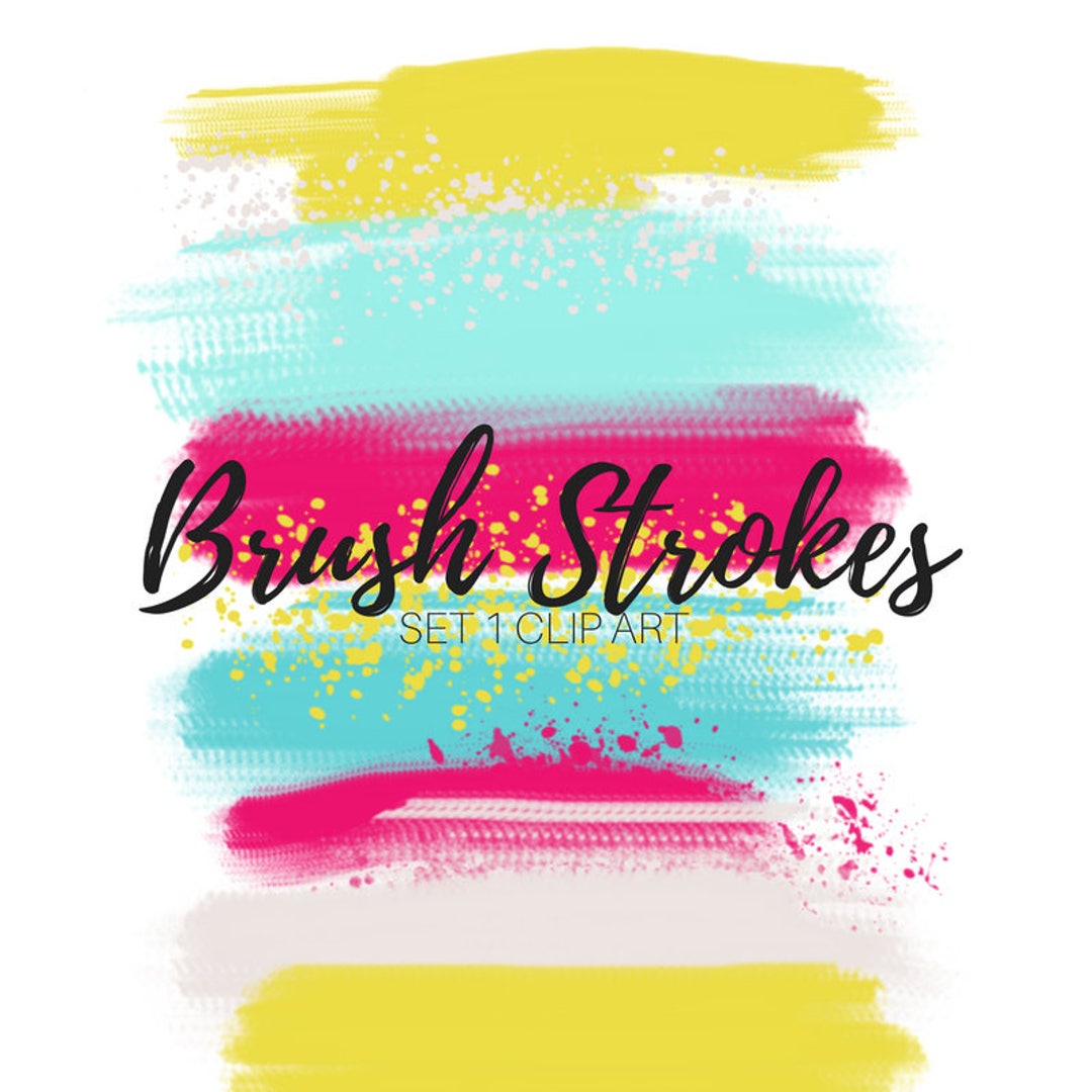Brush Stroke Clip Art Paint Splatter Clip Art Digital Brush Strokes