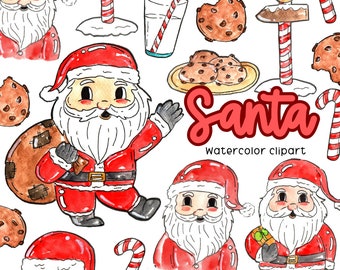 Santa clipart, Christmas clipart Santa png digital download, winter clipart commercial use