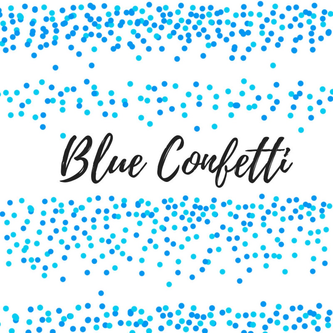 Blue Confetti Border, Sprinkle Border Confetti Frame Digital Download ...