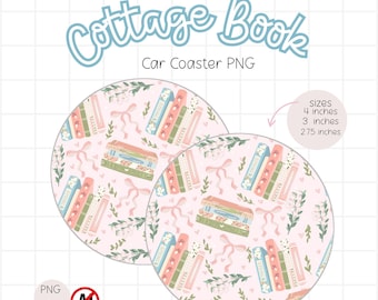 Car Coaster PNG Cottage Core Coquette Design, Printable Coaster (Digital Download)