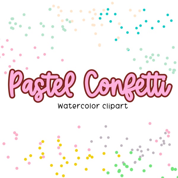 Pastel confetti border clipart, Sprinkle pink, green, blue yellow, borders digital download commercial use