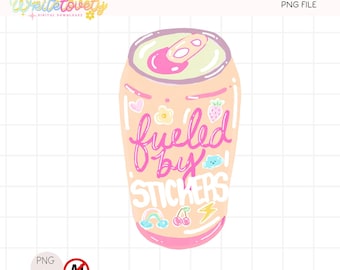 Sticker Collector Soda PNG, Sticker Girlie Design Digital Download Commercial Use