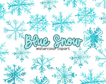Clipart de Noël aquarelle - neige - flocon de neige - hiver - graphiques de vacances clipart à usage commercial