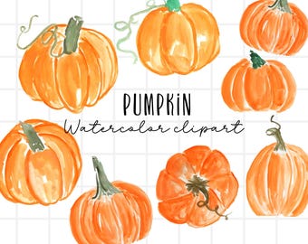 Fall clipart - Watercolor pumpkin, harvest, farm,Halloween, autumn, garden, pumpkin patch, fall harvest commercial use sublimation PNG