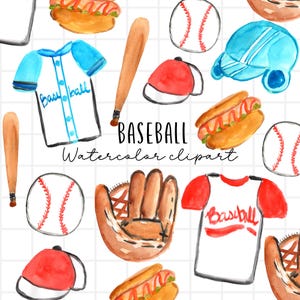 Akwarela baseball clipart, baseball, baseball, baseballowy kij sportowy grafika w formacie png cyfrowe pobieranie komercyjne