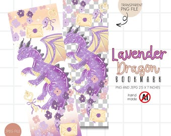 Fantasy Dragon Bookmark Printable PNG, Romantasy Bookish Gift Digital Download