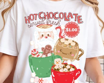 Hot Chocolate PNG, Cozy Hot Cocoa Shirt PNG Holiday Sublimation Digital Download