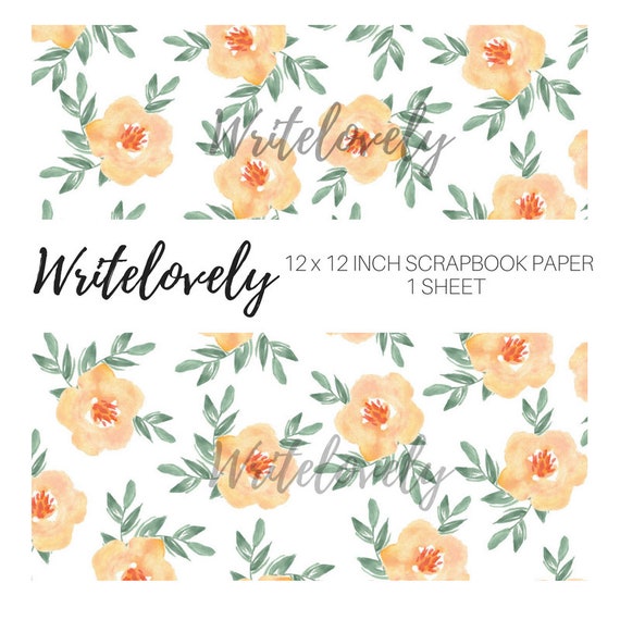 Digital Paper Floral Scrapbook Paper Flower Scrapbook Paper Decorative Paper Peach Floral Paper Commercial Use