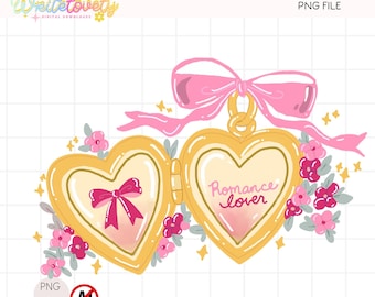 Romance reader Locket PNG, Bookish Regency Romance Design Digital Download