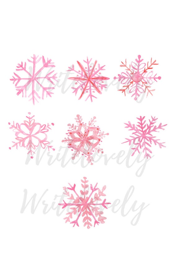 Aquarell Clipart Bundle von rosa Schnee Urlaub Weihnachten Winter Grafiken  Png-Dateien für die kommerzielle Nutzung - .de