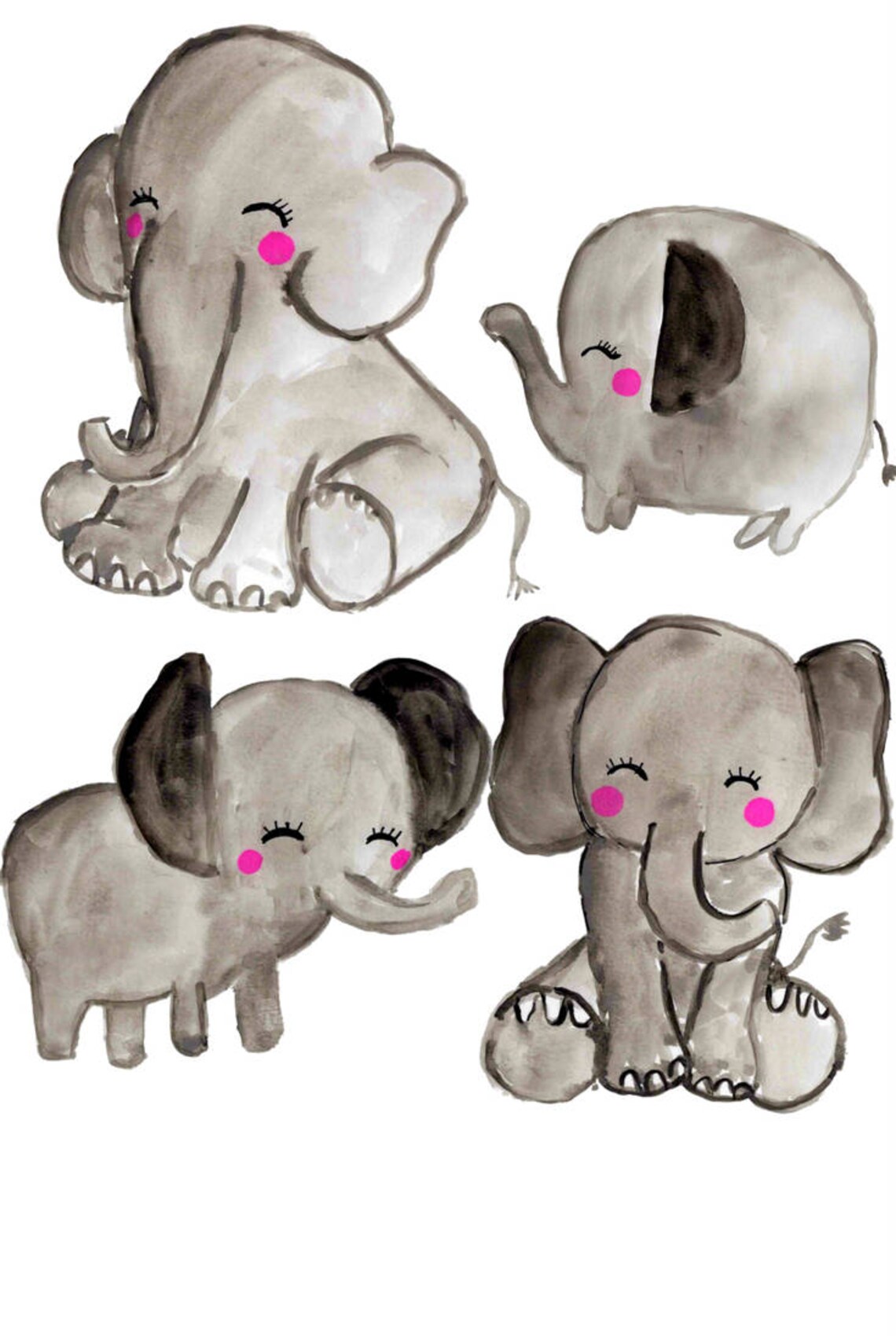 Elephant Clip Art cute Clip Art Nursery Clip Art animal - Etsy