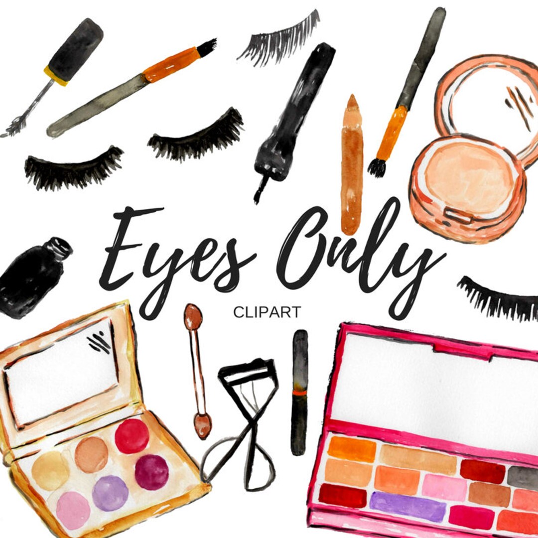 Makeup Clip Art Watercolor Clipart Eye Makeup Eye Liner Commercial Use